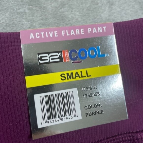 32 Degrees Cool Womens Small Purple Ribbed Wide-Leg Stretch Pants   d0210 - Picture 8 of 9